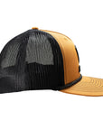 ARIAT Men’s Tan 5-Panel Snapback Cap – 3D Embroidered Logo & Shield, Mesh Back