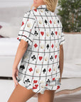 Baha Ranch Vegas Gambling Satin Ruffle Pajama Set