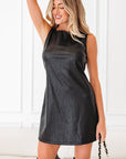 Emelia Leather Sleeveless Mini Dress