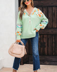 Emberly Patchwork Half Hooded Pullover