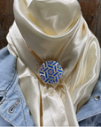 35X35" Solid Cream Wild Rag / Scarf WRS11 - Western Concho Wild Rag Slides - Assorted
