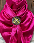 35X35" Solid Fuchsia Wild Rag / Scarf WRS12 - Western Concho Wild Rag Slides - Assorted