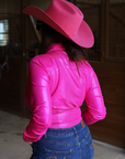 PINK NIGHT SPARKLE PERFORMANCE RODEO SHIRT