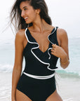 Jayla Ruffled Wrap V Neck Swimsuit