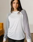 Stripe Raglan Patchwork Long Sleeve Top