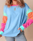 Colorblock Patchwork Long Sleeve Top