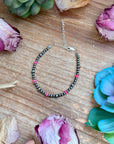 Pink Ethiopian Opal Bracelet – 3–4mm Sterling Silver Pearls