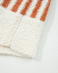 Stripe Cowl Neck Drop Shoulder Sweater