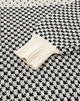 Dotted Colorblock Lantern Sleeve Sweater