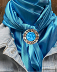 35X35" Solid Aqua Wild Rag / Scarf WRS8 - Western Concho Wild Rag Slides - Assorted