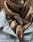 35X35" Solid Tan Wild Rag / Scarf WRS7 - Western Concho Wild Rag Slides - Assorted
