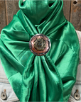 35X35" Solid Green Wild Rag / Scarf WRS18 - Western Concho Wild Rag Slides - Assorted