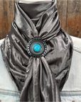 35X35" Solid Silver / Grey Wild Rag / Scarf WRS15 - Western Concho Wild Rag Slides - Assorted