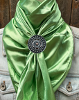 35X35" Solid Lime Wild Rag / Scarf WRS26 - Western Concho Wild Rag Slides - Assorted