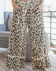 Leopard Wide Leg Cropped Pants