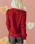 Alma Contrasted Trim Textured Blouse