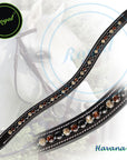 ExionPro Dual Colored Glittering Brown, Black and Golden Crystal Browband