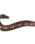 ExionPro Designer Clear Light Pink & Maroon linked Crystal Browband