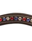ExionPro Designer Red, Blue & White linked Crystal Browband