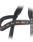 ExionPro Elegant Soft Padded Light Peach, Burgundy, Topaz Colored Crystal Browband