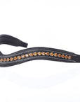 ExionPro Elegant Deep Curved Soft Padded Topaz Crystal Decorated Browband