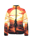 Sunset Cowboy Desert Women's Puffy Bomber Jacket