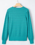 Kay Knit Ribbed Cuffs Crew Neck Sweater
