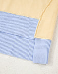 Stripe Colorblock Collared Drop Shoulder Sweater