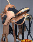 Western Trail Saddle With Flexible American Leather For Horses And Barrel Racing