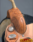 Western Trail Saddle With Flexible American Leather For Horses And Barrel Racing