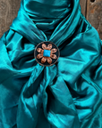 35X35" Solid Teal Wild Rag / Scarf WRS5 - Western Concho Wild Rag Slides - Assorted