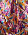 35X35" Purple and Orange Floral Pattern Wild Rag / Scarf WR1035