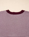 Stripe Colorblock Patchwork Dolman Sleeve Sweater