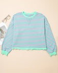 Stripe Reverse Seam Contrast Trim Sweatshirt
