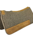 Chocolate Grey 100% Pressed Wool Saddle Pad with Brown Stitching