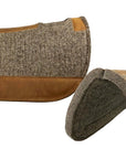 Chocolate Grey 100% Pressed Wool Ultimate Trail Saddle Pad with Brown Stitching