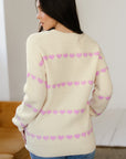 Navy Valentine Ribbed Knit Sweater