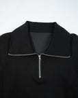 Solid Quarter-Zip Top and Drawstring Pants Set
