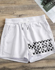 Checkered mama Print Women's Casual Shorts