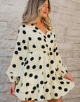 Kataleya Polka Dot Puff Sleeve Mini Dress