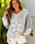 Jream Colorblock Casual Hooded Top