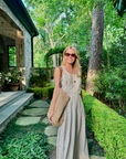 MASON'S DAUGHTER | Sophia Maxi Skirt, Brown & Ivory Dobby Striped