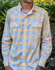 Lightweight Palaka Shirt With Gray And Yellow Print