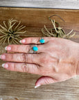 Kingman Turquoise Ring – Sterling Silver – Wedding Band Style - pick your size