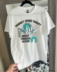 Turquoise & Therapy tee or crewneck
