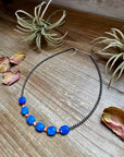 Sterling Silver & Spiny Oyster Choker with Lapis – Summer Necklace