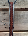 Purple Flower Power Tooled Lariat & Leather Combo Halter