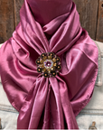 35X35" Solid Rose Wild Rag / Scarf WRS6 - Crystal Concho Wild Rag Slides - Assorted