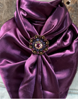 35X35" Solid Plum Wild Rag / Scarf WRS21 - Crystal Concho Wild Rag Slides - Assorted
