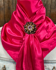 35X35" Solid Hot Pink Wild Rag / Scarf WRS25 - Crystal Concho Wild Rag Slides - Assorted
